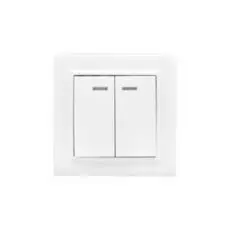 Выключатель EKF ERV10-123-10 2-кл. СП Минск 10А с индикатором белый, Basic