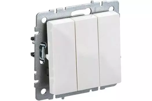 Выключатель IEK BR-V30-0-10-K01 Brite ВС10-3-0-БрБ скрыт. 3кл. IP20 белый (1шт)