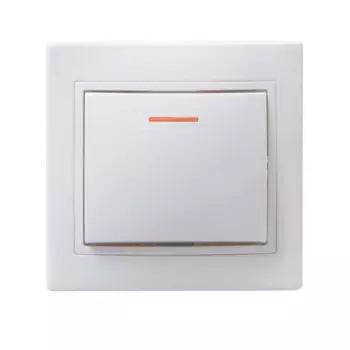 Выключатель IEK EVK11-K01-10-DM 1-кл. СП Кварта 10А IP20 ВС10-1-1-КБ с индикацией белый