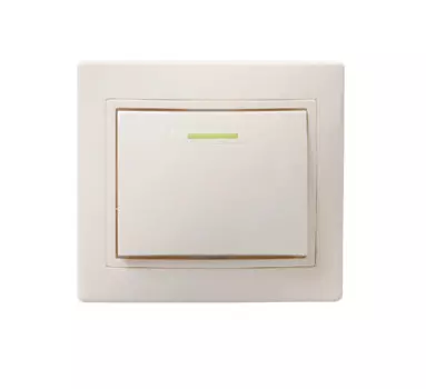 Выключатель IEK EVK11-K33-10-DM 1-кл. СП Кварта 10А IP20 ВС10-1-1-ККм с индикацией кремовый