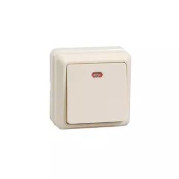 Выключатель IEK EVO11-K33-10-DC 1-кл. ОП Октава 10А IP20 ВС20-1-1-ОКм с индикацией кремовый