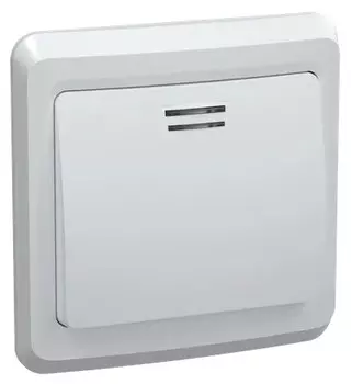 Выключатель IEK EVV11-K01-10-DM 1-кл. СП Вега 10А IP20 ВС10-1-1-ВБ с индикацией белый