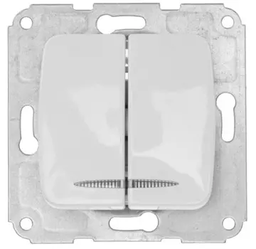 Выключатель KRANZ KR-78-0203 DEA 2кл (инд) с/у 10А мех. белый