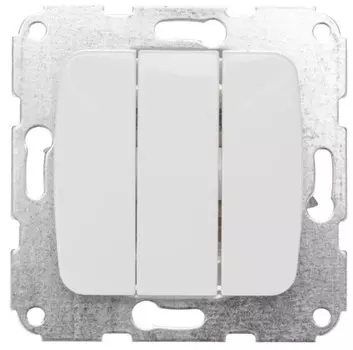 Выключатель KRANZ KR-78-0204 DEA 3кл с/у 10А мех. белый