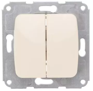 Выключатель KRANZ KR-78-0232 DEA 2кл с/у 10А мех. бежевый