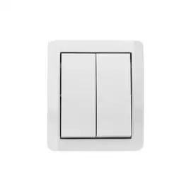 Выключатель KRANZ KR-78-0832 двухклавишный INDUSTRIAL IP54, о/у, белый