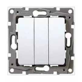 Выключатель Legrand 672213 Etika - трехклавишный, 10 A, 250 В~, белый