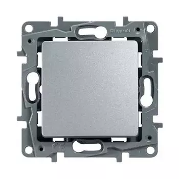 Выключатель Legrand 672401 Etika - одноклавишный, автоматические клеммы, 10 AX, 250 В~, алюминий