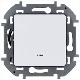 Выключатель Legrand 673610 Inspiria белый одноклавишный с подсветкой/индикацией 10 AX - 250 В