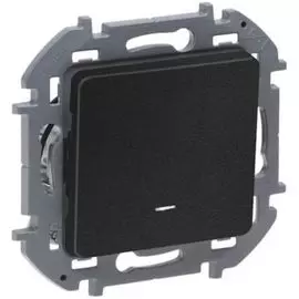 Выключатель Legrand 673613 Inspiria антрацит одноклавишный с подсветкой/индикацией 10 AX - 250 В