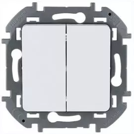 Выключатель Legrand 673620 Inspiria белый двухклавишный 10 AX - 250 В