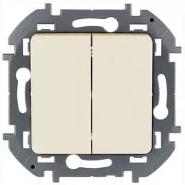 Выключатель Legrand 673621 Inspiria слоновая кость двухклавишный 10 AX - 250 В