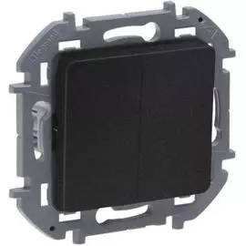 Выключатель Legrand 673623 Inspiria антрацит двухклавишный 10 AX - 250 В