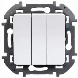 Выключатель Legrand 673640 Inspiria белый трехклавишный 10 AX - 250 В