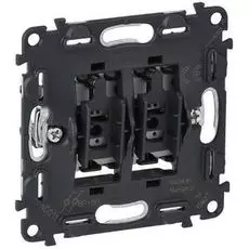 Выключатель Legrand 752018 Valena IN'MATIC - двухклавишный кнопочный, 6А 250В, безвинтовые зажимы