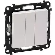 Выключатель Legrand 752403 Valena LIFE DIY, 3-клавишный, 10А, 250В, белый