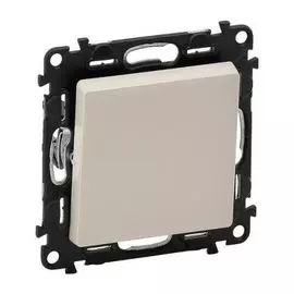 Выключатель Legrand 752511 Valena LIFE - кнопочный 6А 250В с лицевой панелью, безвинтовые зажимы, слоновая кость