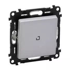 Выключатель Legrand 752610 Valena LIFE - 10АХ 250В с подсветкой, с лицевой панелью, алюминий