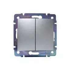 Выключатель Legrand 770105 Valena CLASSIC - двухклавишный, 10 A, 250 В~, алюминий