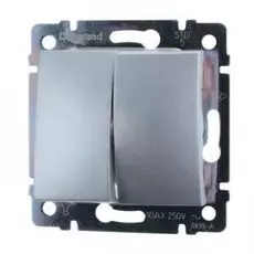 Выключатель Legrand 770108 Valena, 2-х клавишный, алюминий