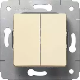 Выключатель Legrand 773758 Cariva - двухклавишный, автоматические клеммы, 10 А, 250 В~, слоновая кость