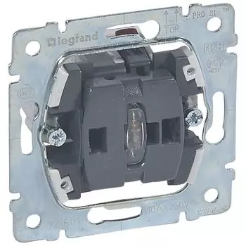 Выключатель Legrand 775601 Galea Life - с индикацией, с нейтралью, 10 A, 250 В~, с оранжевой лампой 1 мA