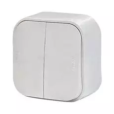 Выключатель Legrand 782202 двухклавишный, наружный,10А, IP20 (белый)