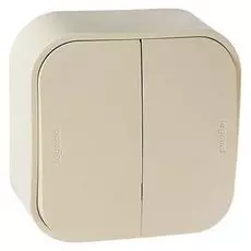 Выключатель Legrand 782232 2-клавишный 10А (бежевый)