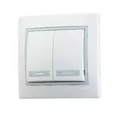 Выключатель Lezard 701-0215-101 СП Мира бел/сер.