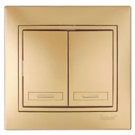 Выключатель Lezard 701-1313-101 СП Мира метал. золото