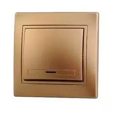 Выключатель Lezard 701-1313-111 СП Мира с подсвет. метал. золото