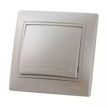 Выключатель Lezard 701-3030-100 Mira 1-кл. СП 10А IP20 со вставкой жемчуж./бел. перламутр.