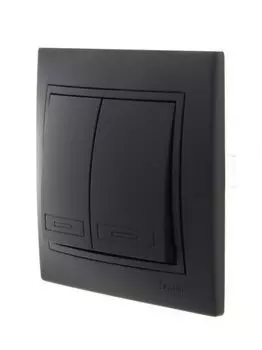 Выключатель Lezard 701-4242-112 Mira 2-кл. 1п СП 10А IP20 с подсветкой со вставкой черн. бархат