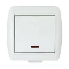 Выключатель Lezard 710-0200-111 ОП Ната с подсвет. бел.