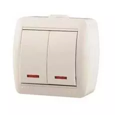 Выключатель Lezard 710-0200-112 ОП Ната с подсвет. бел.