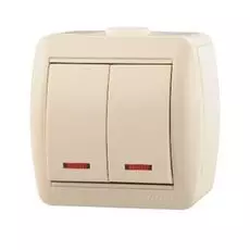 Выключатель Lezard 710-0300-112 ОП Ната с подсвет. крем.