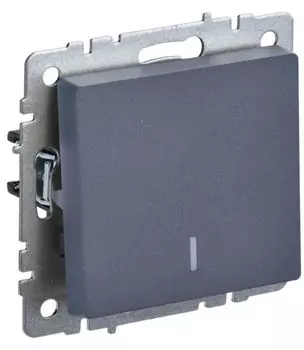 Выключатель одноклавишный с подсветкой IEK BR-V10-1-10-K35 BRITE 10А ВС10-1-1-БрМ Маренго