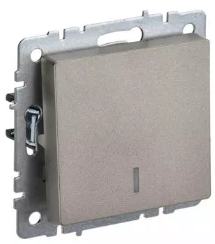Выключатель одноклавишный с подсветкой IEK BR-V10-1-10-K37 BRITE 10А ВС10-1-1-БрШ Шампань