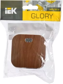 Выключатель одноклавишный с подсветкой IEK EVH11-K24-10 GLORY открытой установки 10А ВС20-1-1-ХД дуб