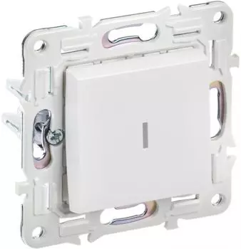 Выключатель одноклавишный с подсветкой IEK SK-V10-1-10-K01 SKANDY 10А SK-V07W Арктический белый