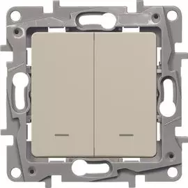 Выключатель/переключатель Legrand 672316 Etika - двухклавишный с подсветкой, 10 A, 250 В~, слоновая кость