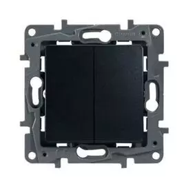Выключатель/переключатель Legrand 672612 Etika - двухклавишный, 10 A, 250 В~, антрацит