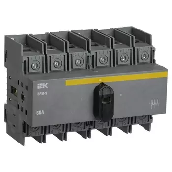 Выключатель-разъединитель модульный IEK MVR30-3-080 ВРМ-3 3P 80А
