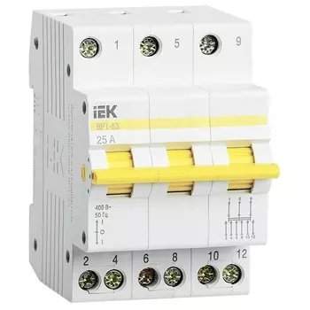 Выключатель-разъединитель трехпозиционный IEK MPR10-3-025 ВРТ-63 3P 25А