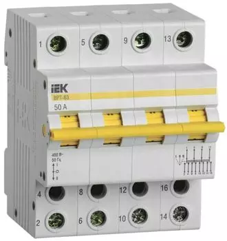 Выключатель-разъединитель трехпозиционный IEK MPR10-4-050 ВРТ-63 4P 50А