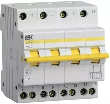 Выключатель-разъединитель трехпозиционный IEK MPR10-4-025 ВРТ-63 4P 25А