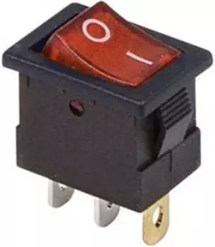 Выключатель Rexant 36-2170 клавишный 12V 15А (3с) ON-OFF красный с подсветкой Mini (RWB-206-1, SC-768)