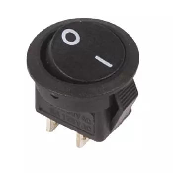 Выключатель Rexant 36-2510 клавишный круглый 250V 3А (2с) ON-OFF черный Micro (RWB-105, SC-214)