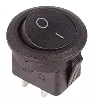 Выключатель Rexant 36-2550 клавишный круглый 250V 6А (2с) ON-OFF черный (RWB-212, SC-214, MRS-102-8)