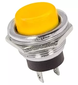 Выключатель Rexant 36-3354 кнопка металл 250V 2А (2с) OFF-(ON) диам. 16.2 желтая (RWD-306)